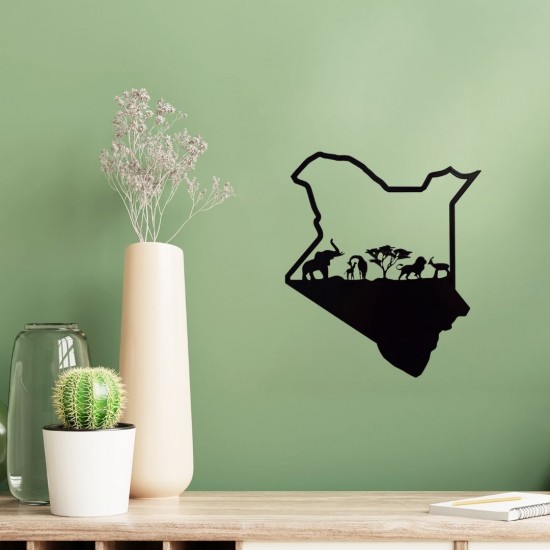 Home Accessories Zuri Kenya Wall Art, Satin Black Made